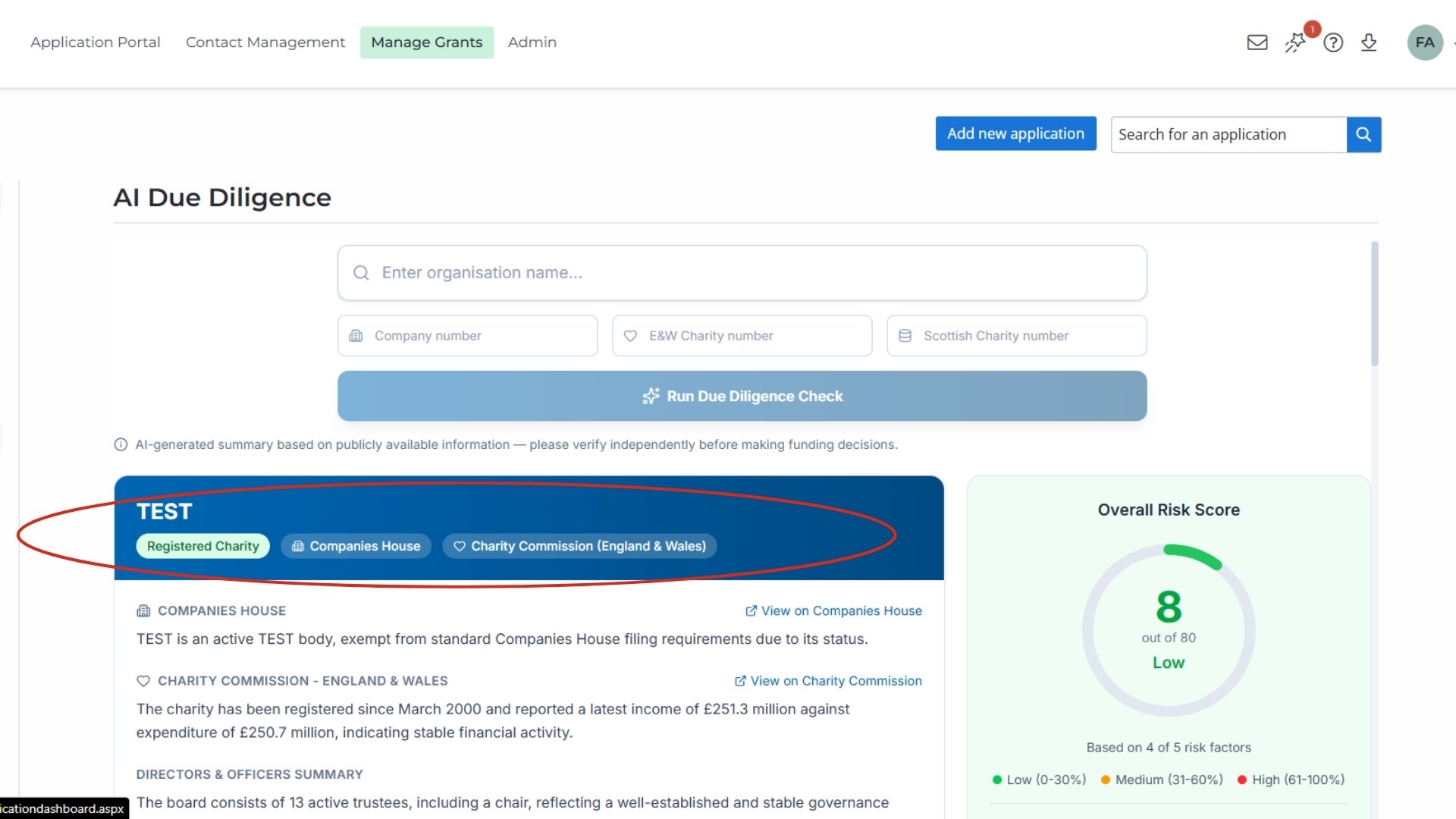 AI Due Diligence read register sections