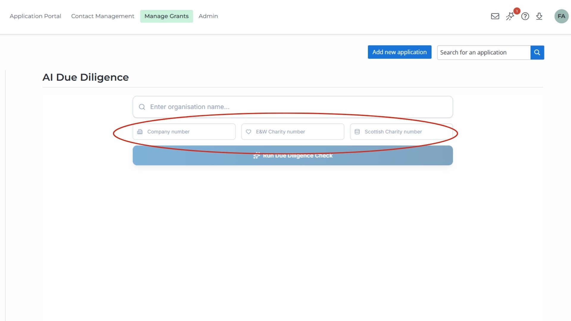 AI Due Diligence step type company number