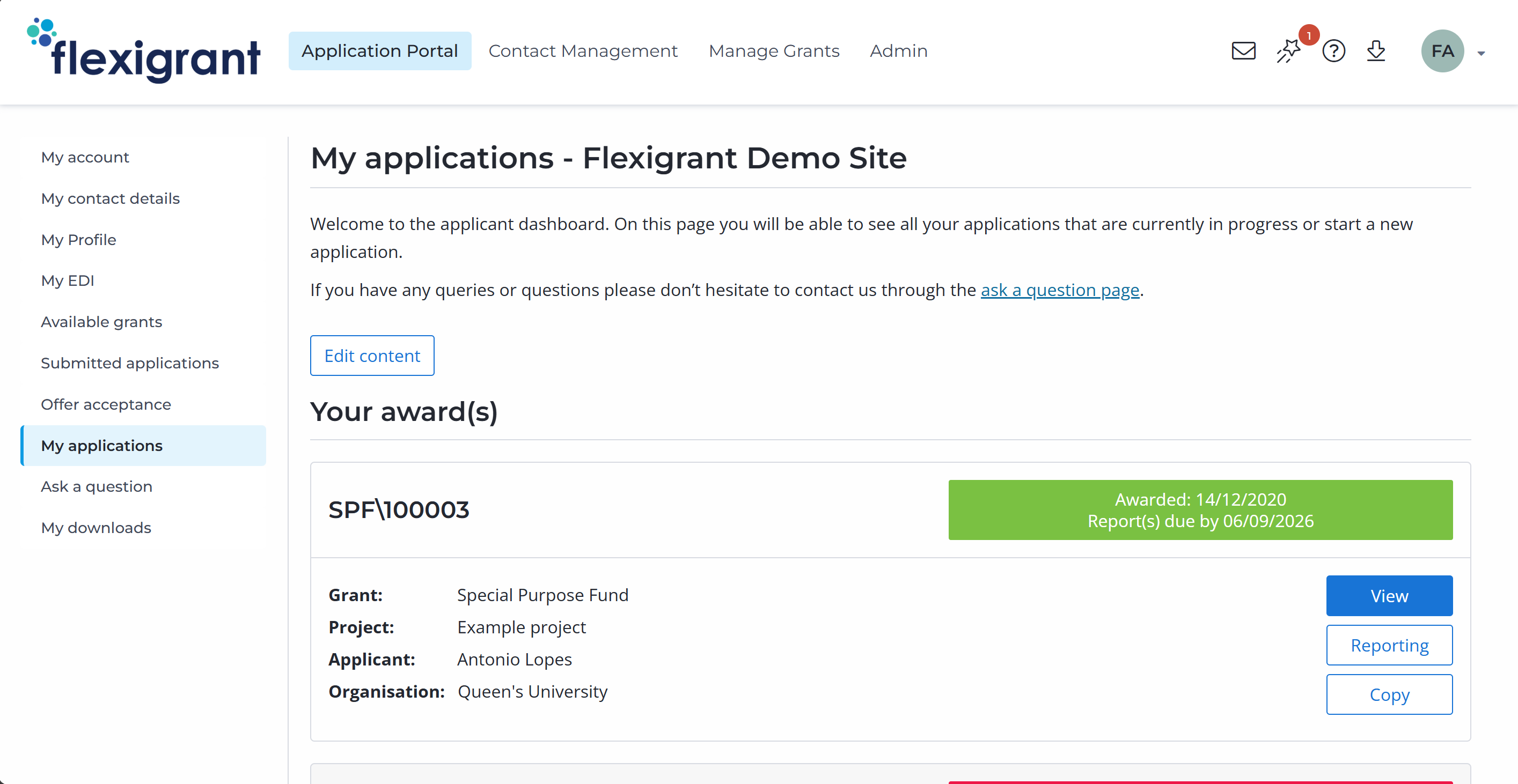 Application Portal