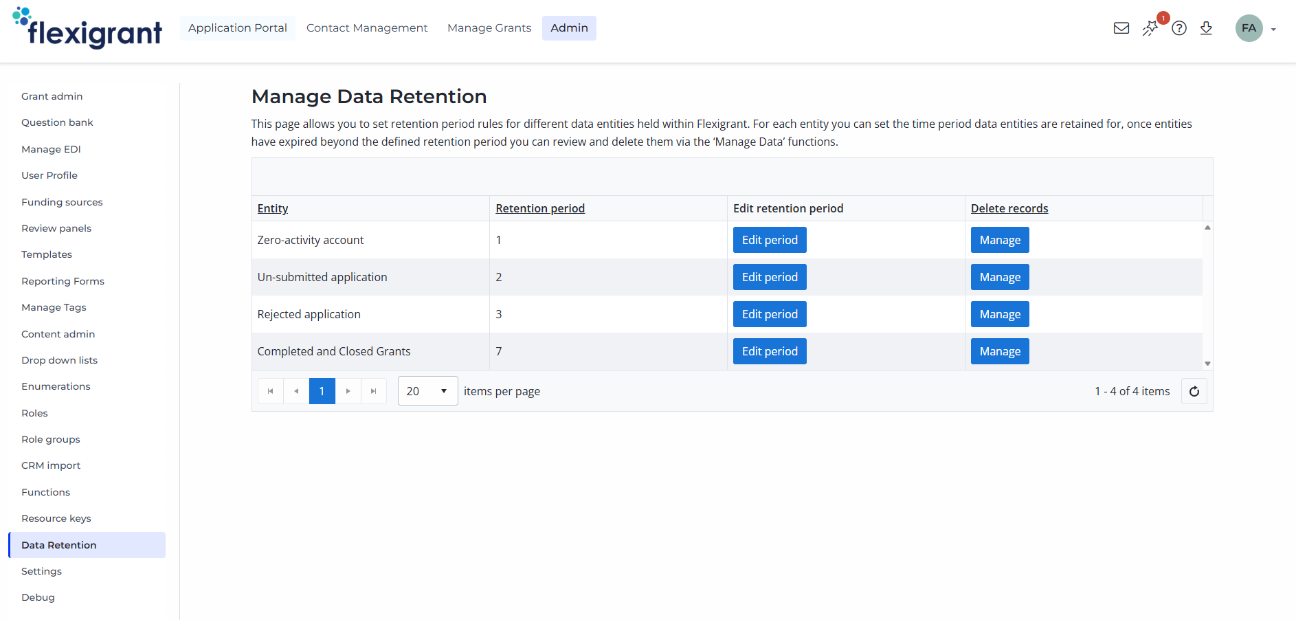 data retention manager